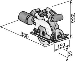 Scie Circulaire 18V CS 62 18.0-EC C FLEX - Sans Batterie Ni Chargeur - 491322