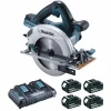 Scie Circulaire 36 V => 2 X 18 V Li-Ion 5 Ah Ø 190 Mm (4 Batteries) MAKITA - 4 Batteries, Chargeur, Coffret - DHS710PT4J