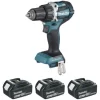 Perceuse Visseuse MAKITA 18V Li-Ion Ø13 Mm - 2 Batteries 18V 3.0Ah + 1 Batterie 4.0 Ah - Chargeur + Coffret - DDF484RF3J -TechnoOutils Avancés VOA25062 2