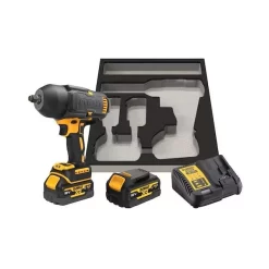 Boulonneuse ½” Avec Coque DEWALT XR 18V 5.0Ah Brushless 1396 Nm - 2 Batteries, Chargeur - DCF900P2G-QW -TechnoOutils Avancés cle a chocs 18v xr brushless 1 2 haute puissance 4 modes avec 2 batteries 5 ah et chargeur