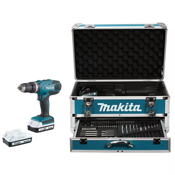 Perceuse Visseuse à Percussion MAKITA 18V Li-Ion 1.3Ah En Mallette ALU + KIT D'accessoires - HP457DWEX4 3 Perceuse Visseuse à Percussion MAKITA 18V Li-Ion 1.3Ah En Mallette ALU + KIT D'accessoires - HP457DWEX4